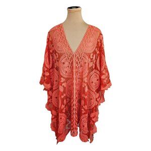 Sol & Sea Orange Lace Beach Coverup Sz L / XL